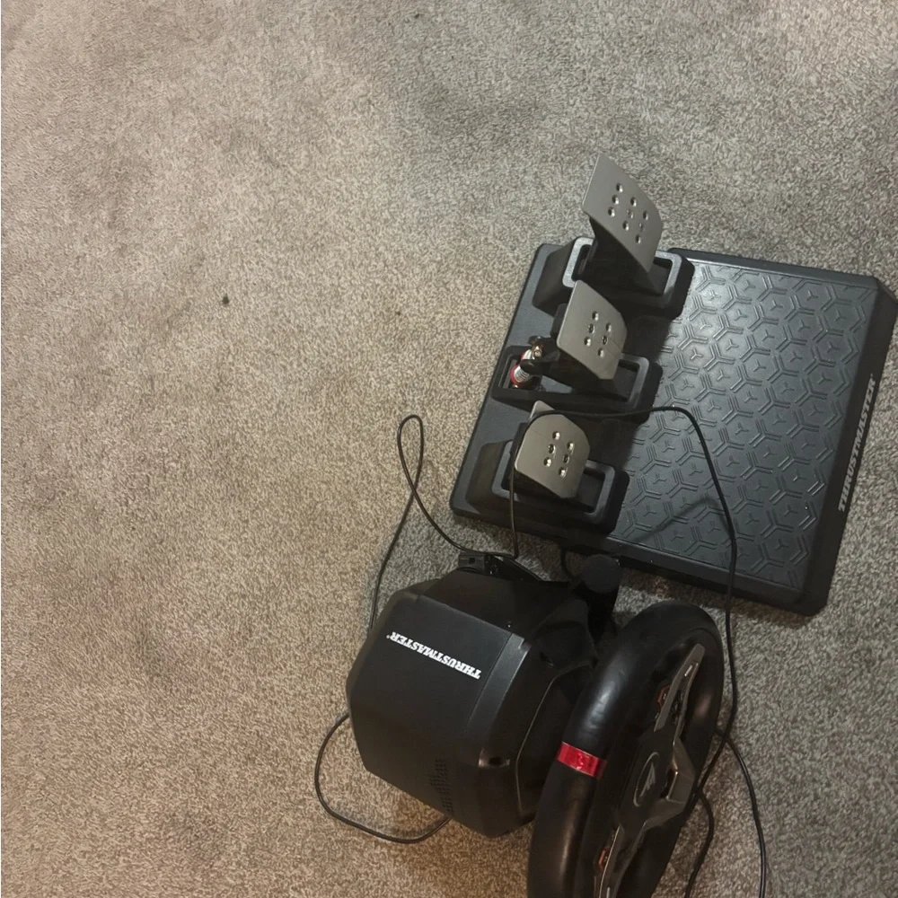Sony Black and Silver Racing Wheel and Pedals